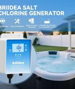 Salt Chlorine Generator, Briidea Chlorine Generator with USA Titanium Salt Cell, Designed for Hot Tubs & Swim Spas, Up to 2000 Gallons, Chemical-Free - 2