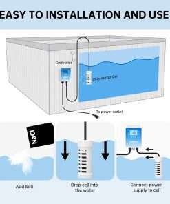 Salt Chlorine Generator, Briidea Chlorine Generator with USA Titanium Salt Cell, Designed for Hot Tubs & Swim Spas, Up to 2000 Gallons, Chemical-Free - 5