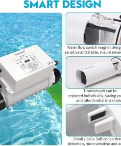 Salt Chlorine Generator, Westaho Pool Salt System for Inground Pools up to 40,000 Gallons, USA Titanium Cell, Built-in Power Supply, 1.4 lb CL Output - 4