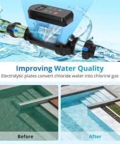 Salt Chlorine Generator for 40,000-Gallon Inground, Salt Cell for Pool, Self-Cleaning Chlorinator with Titanium Plates and APP Remote Control, Salt Water Pool Chlorinator System - 2