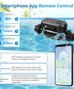Salt Chlorine Generator for 40,000-Gallon Inground, Salt Cell for Pool, Self-Cleaning Chlorinator with Titanium Plates and APP Remote Control, Salt Water Pool Chlorinator System - 6