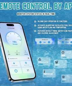 Salt Water Pool Chlorinator System - Saltwater Chlorine Generator with Smart App Control, USA Titanium Cell, Easy to Install, for Pools Up to 15,000 Gallons - 5
