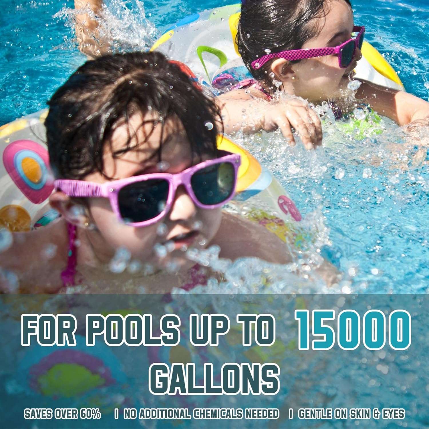 Salt Water Pool Chlorinator System - Saltwater Chlorine Generator with Smart App Control, USA Titanium Cell, Easy to Install, for Pools Up to 15,000 Gallons - 9