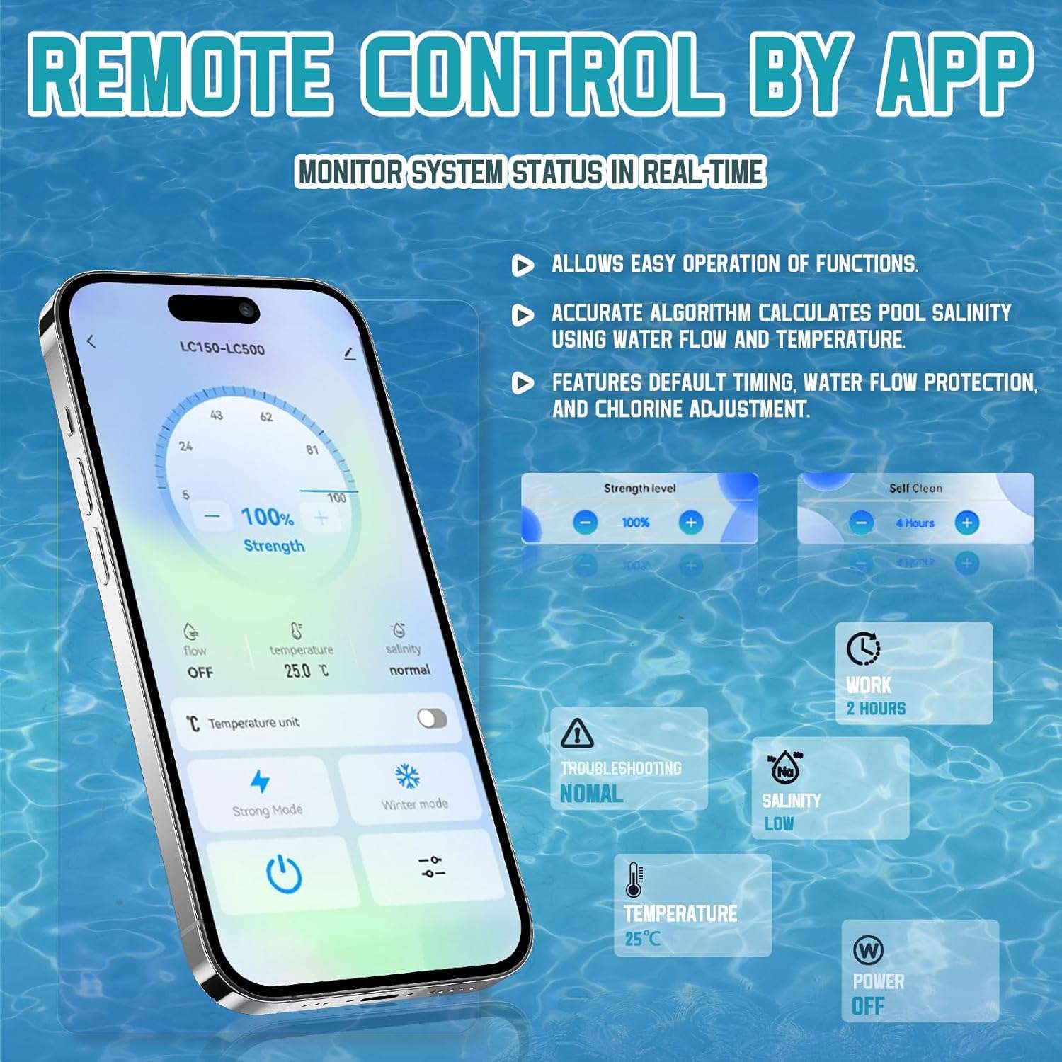 Salt Water Pool Chlorinator System - Saltwater Chlorine Generator with Smart App Control, USA Titanium Cell, Easy to Install, for Pools Up to 25,000 Gallons - 5