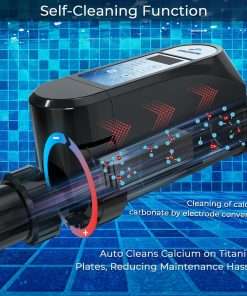 Smart Saltwater Pool Chlorinator System with Five Year Limited Warranty, App Remote Control & Titanium Plate Self-Cleaning WiFi Salt Chlorine Generator for Pools up to 33,500 Gallons - 4