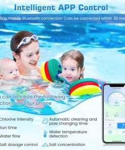 Chlorine Generator for Salt Water Pool, up to 40000 Gallons, Built-in Wi-Fi & App Remote Control, Salt Water Pool Chlorinator with Smart Digital Panel, Salt Water Pool Filter System - 3