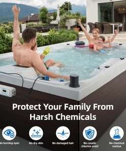 Salt Chlorine Generator for Hot Tubs & Swim Spas, Titanium Salt Cell with OLED Display & Quick-Change Design, Self-Cleaning System - 2
