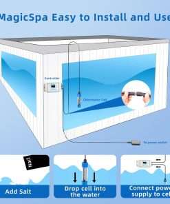 Salt Chlorine Generator for Hot Tubs & Swim Spas, Titanium Salt Cell with OLED Display & Quick-Change Design, Self-Cleaning System - 4