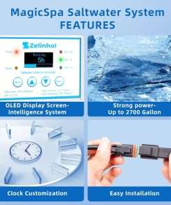 Salt Chlorine Generator for Hot Tubs & Swim Spas, Titanium Salt Cell with OLED Display & Quick-Change Design, Self-Cleaning System - 8