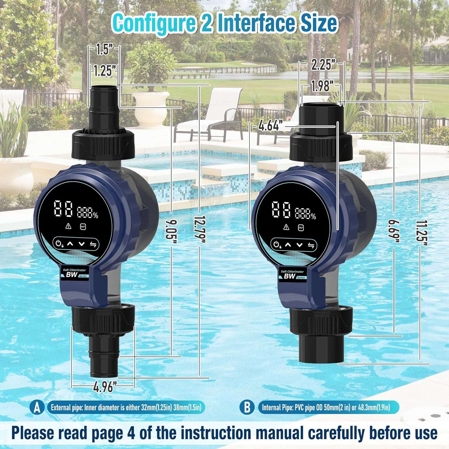 Salt Chlorine Generator for Pools up to 31,700 Gallons, Smart Salt Water Pool Chlorinator System with Self-Cleaning & WiFi App Control, 1.3 lb Daily Chlorine Output, UL Certified - 3