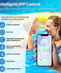 Salt Water Pool Chlorinator System for Above & In-Ground Pools, Up to 25,000 Gallons, Salt Chlorine Generator with Built-in Wi-Fi and App Remote Control - 3