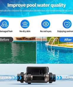 Salt Water Pool Chlorinator System for Above & In-Ground Pools, Up to 25,000 Gallons, Salt Chlorine Generator with Built-in Wi-Fi and App Remote Control - 4