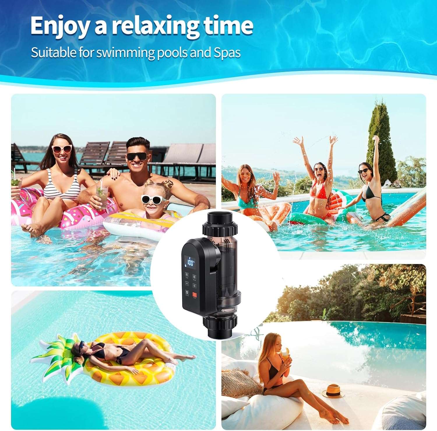 Salt Water Pool Chlorinator System for Above & In-Ground Pools, Up to 25,000 Gallons, Salt Chlorine Generator with Built-in Wi-Fi and App Remote Control - 8