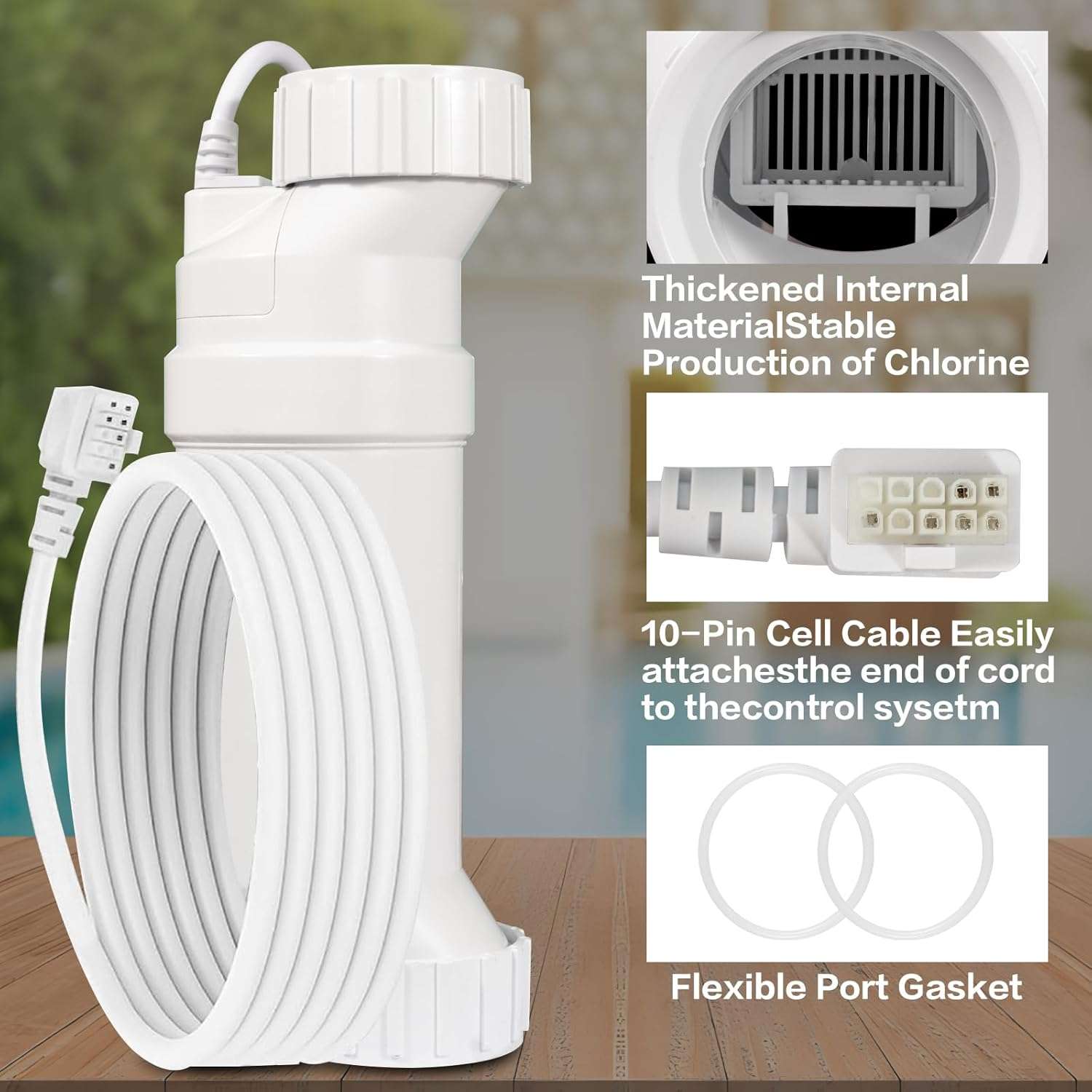 T-Cell-15 Replacement Salt Cell - Compatible with TCELL940, TCEII940, Aqua Rite 40K Gallon System - Inground Pool Chlorine Generator Fits T15, SWPW3T-CELL-15 - 4