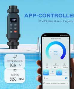 Bonvoisin Salt Water Pool Chlorinator System Salt Chlorine Generator for Inground Pools Saltwater Pool System with Titanium Cell, LED-APP Control, Up to 60,000 Gallons Pool - 3