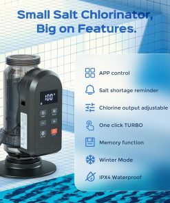 Bonvoisin Salt Water Pool Chlorinator System Salt Chlorine Generator for Inground Pools Saltwater Pool System with Titanium Cell, LED-APP Control, Up to 60,000 Gallons Pool - 6