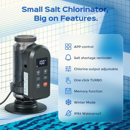Bonvoisin Salt Water Pool Chlorinator System Salt Chlorine Generator for Inground Pools Saltwater Pool System with Titanium Cell, LED-APP Control, Up to 60,000 Gallons Pool - 6