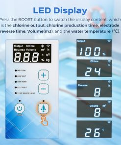 Bonvoisin Salt Water Pool Chlorinator System Salt Chlorine Generator for Inground Pools Saltwater Pool System with Titanium Cell, LED Control Panel, Self-Cleaning Function - 3