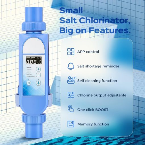 Bonvoisin Salt Water Pool Chlorinator System Salt Chlorine Generator for Inground Pools Saltwater Pool System with Titanium Cell, LED Control Panel, Self-Cleaning Function - 5