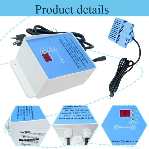 Drop-in Salt Chlorine Generator for Hot Tubs & Swim Spas - Up to 2000 Gallons - Saltwater Conversion Kit - Easy Install Sanitizing System - 6