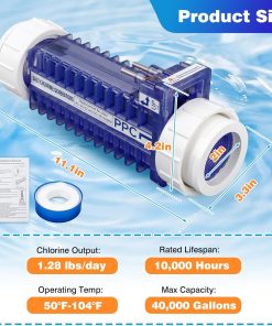 PPC1 Salt Cell for Autopilot Pool Pilot Digital Chlorine Generator, Replaces Old Cell RC-5, RC-35-22, SC-36, AP-150, Salt Cell W- 5 Blades,Up to 28,000 Gallons - 4