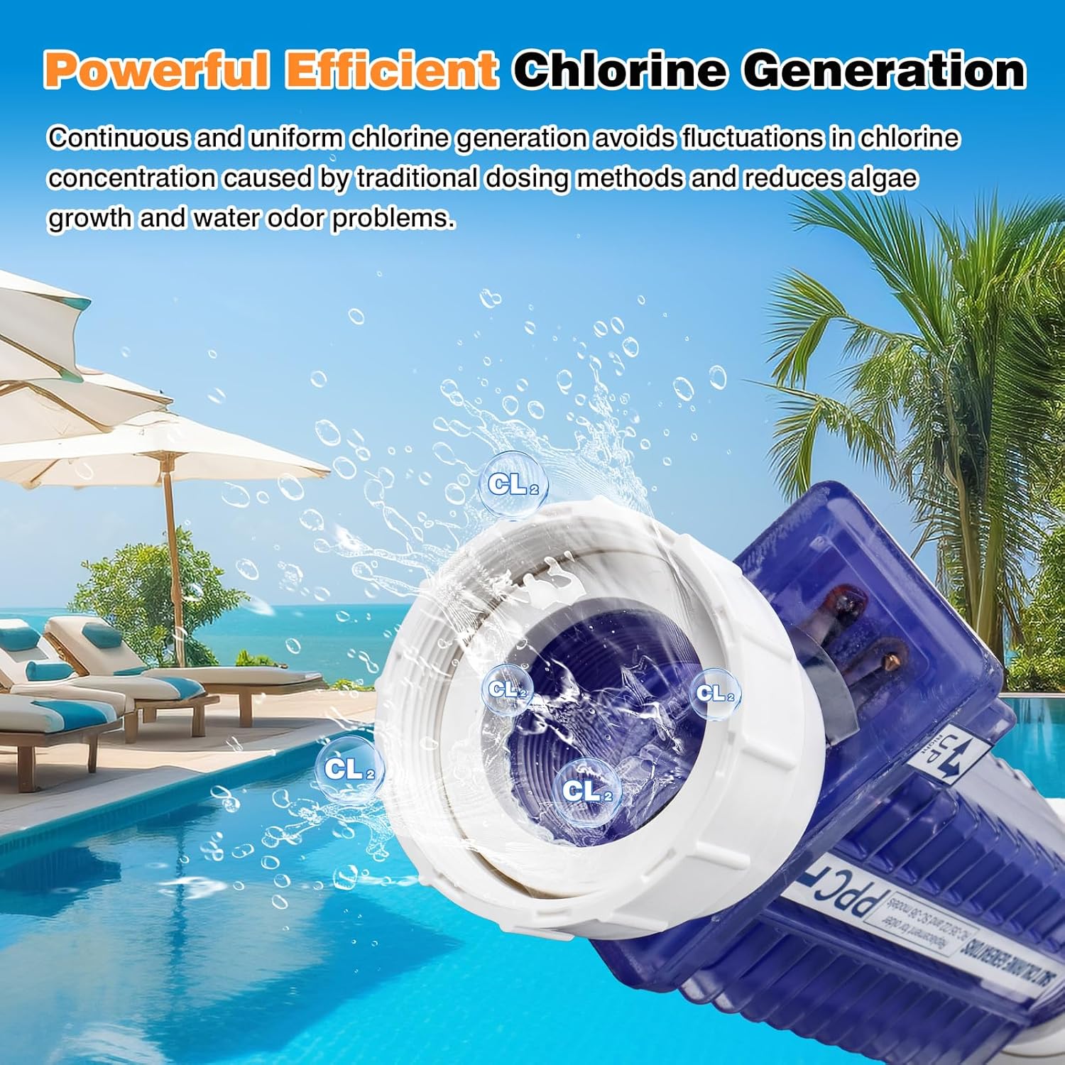 PPC1 Salt Cell for Autopilot Pool Pilot Digital Chlorine Generator, Replaces Old Cell RC-5, RC-35-22, SC-36, AP-150, Salt Cell W- 5 Blades,Up to 28,000 Gallons - 7