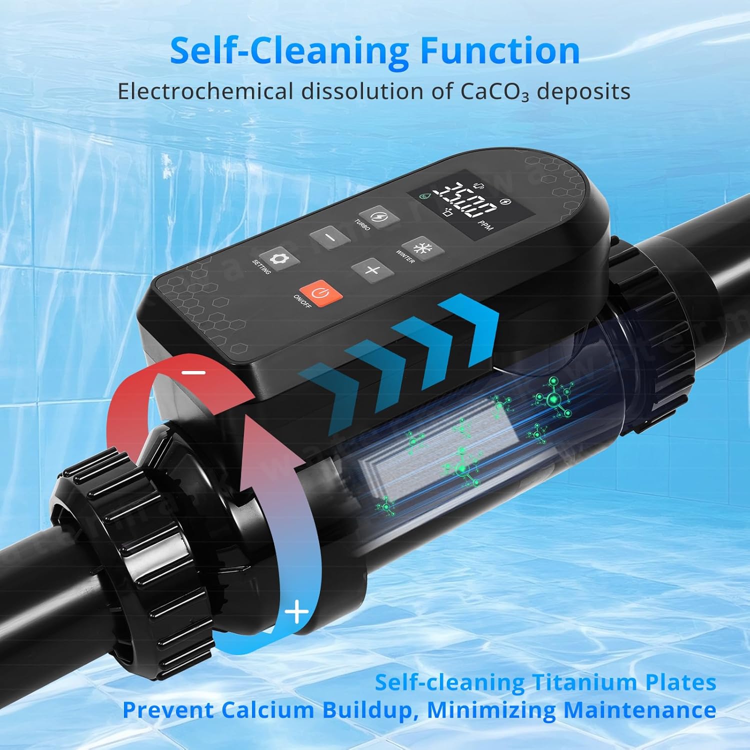 Salt Chlorine Generator for 15,000-Gallon Inground, Salt Cell for Pool, Self-Cleaning Chlorinator with Titanium Plates, Salt Water Pool Chlorinator System - 4