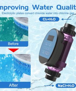 Salt Water Pool Chlorinator System - Upgrade Saltwater Chlorine Generator for Smart App Control Built-in Wi-Fi Remote Control,Easy to Install,Smart Digital Panel Plate - 4