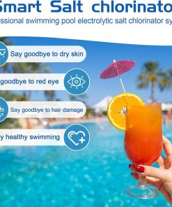 Salt Water Pool Chlorinator System - Upgrade Saltwater Chlorine Generator for Smart App Control Built-in Wi-Fi Remote Control,Easy to Install,Smart Digital Panel Plate - 6
