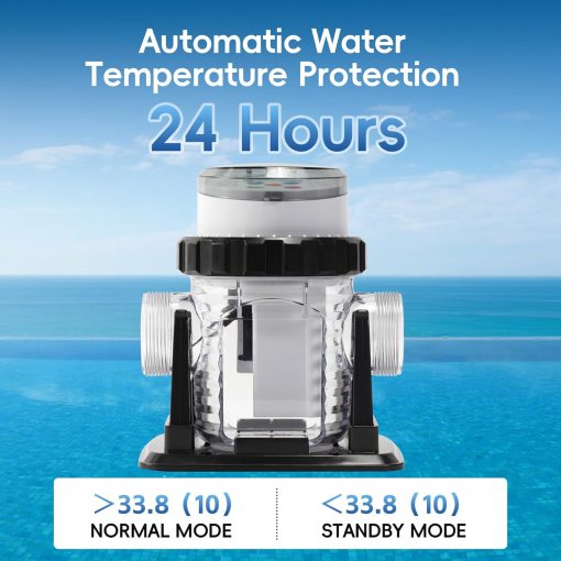 Saltwater Chlorinator for Above Ground Pools, Test Strip Included with Adapter,Salt Water Pool Chlorinator System, Self-Cleaning Saltwater Pool System for Pools up to 15000 Gallons - 7