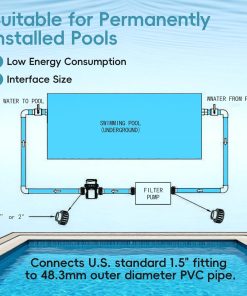 Saltwater Chlorinator for Above Ground Pools, Test Strip Included with Adapter,Salt Water Pool Chlorinator System, Self-Cleaning Saltwater Pool System for Pools up to 15000 Gallons - 8