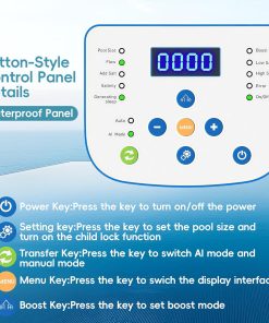 Saltwater Chlorinator for Above Ground Pools, Test Strip Included with Adapter,Salt Water Pool Chlorinator System, Self-Cleaning Saltwater Pool System for Pools up to 20000 Gallons - 5