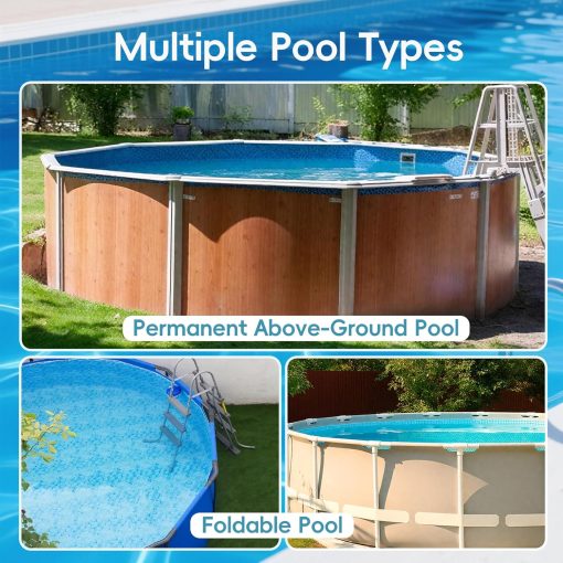 Saltwater Chlorinator for Above Ground Pools, Test Strip Included with Adapter,Salt Water Pool Chlorinator System, Self-Cleaning Saltwater Pool System for Pools up to 20000 Gallons - 8