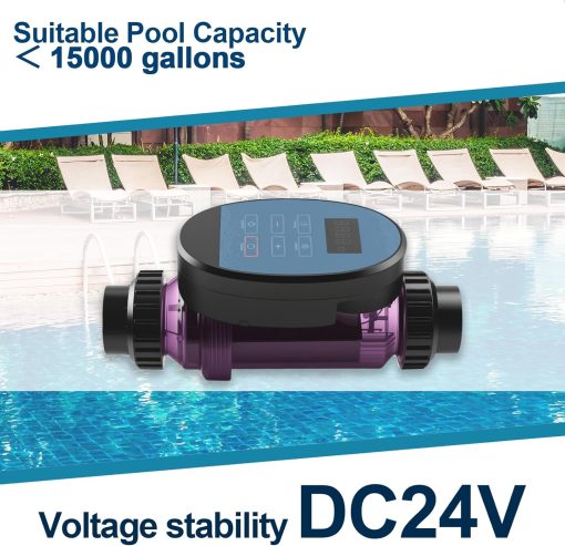 Salt Water Pool Chlorinator System, Suitable 25000 Gallon Pool, Built-in Wi-Fi & App Remote Control, Salt Chlorine Generator with Digital Panel (LC200DA) - 2