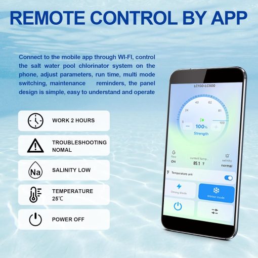 Salt Water Pool Chlorinator System, Suitable 25000 Gallon Pool, Built-in Wi-Fi & App Remote Control, Salt Chlorine Generator with Digital Panel (LC200DA) - 4