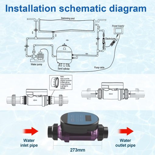 Salt Water Pool Chlorinator System, Suitable 25000 Gallon Pool, Built-in Wi-Fi & App Remote Control, Salt Chlorine Generator with Digital Panel (LC200DA) - 5