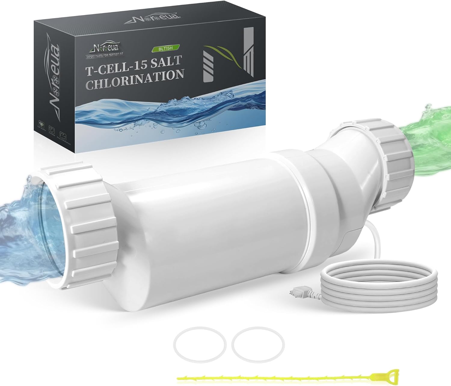 Salt Cell T-15 Replacement Hayward Cell T15 Pool Chlorinator System Compatible with AquaRite, AquaTrol, Pro Logic Up to 40K Gallons Turbo Chlorine Generation - 1