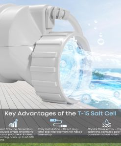 Salt Cell T-15 Replacement Hayward Cell T15 Pool Chlorinator System Compatible with AquaRite, AquaTrol, Pro Logic Up to 40K Gallons Turbo Chlorine Generation - 4