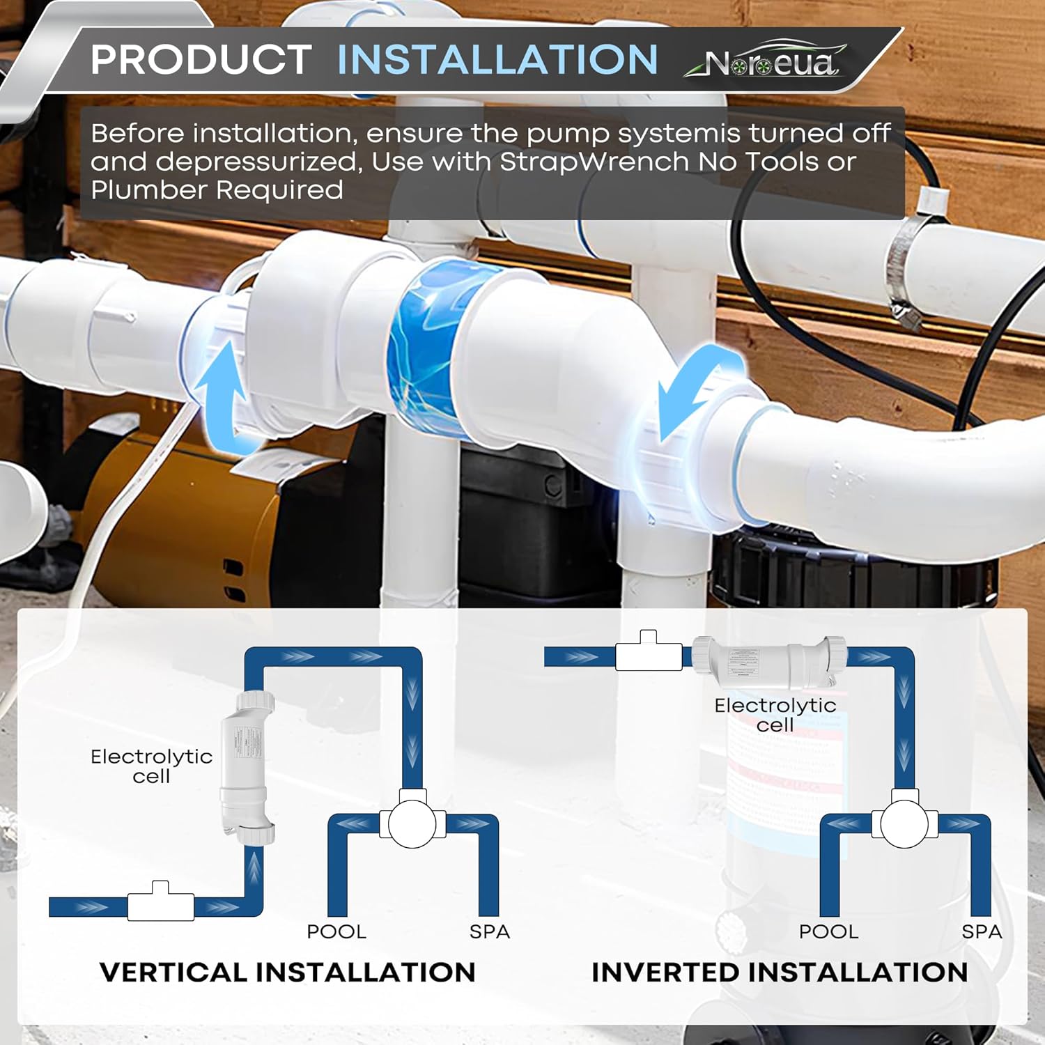 Salt Cell T-15 Replacement Hayward Cell T15 Pool Chlorinator System Compatible with AquaRite, AquaTrol, Pro Logic Up to 40K Gallons Turbo Chlorine Generation - 5