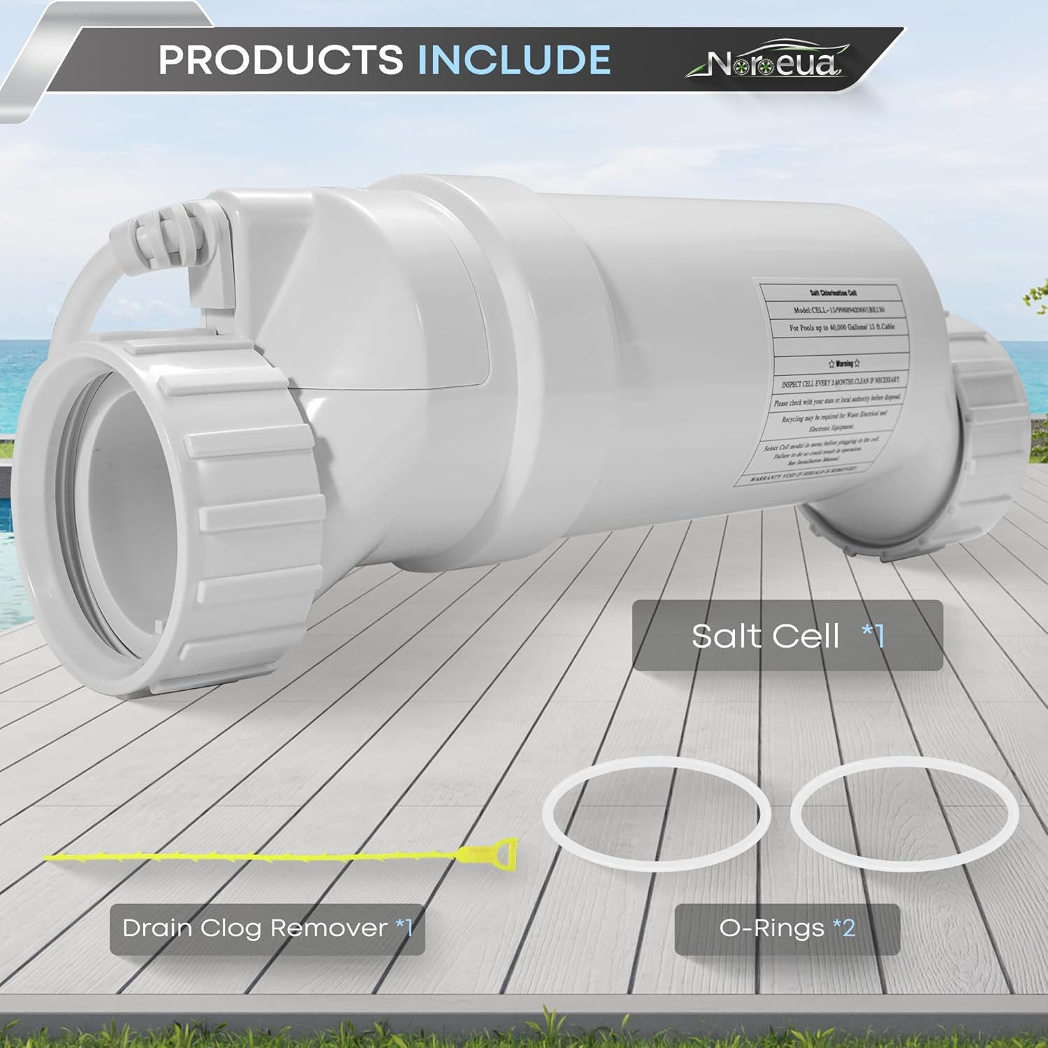 Salt Cell T-15 Replacement Hayward Cell T15 Pool Chlorinator System Compatible with AquaRite, AquaTrol, Pro Logic Up to 40K Gallons Turbo Chlorine Generation - 6