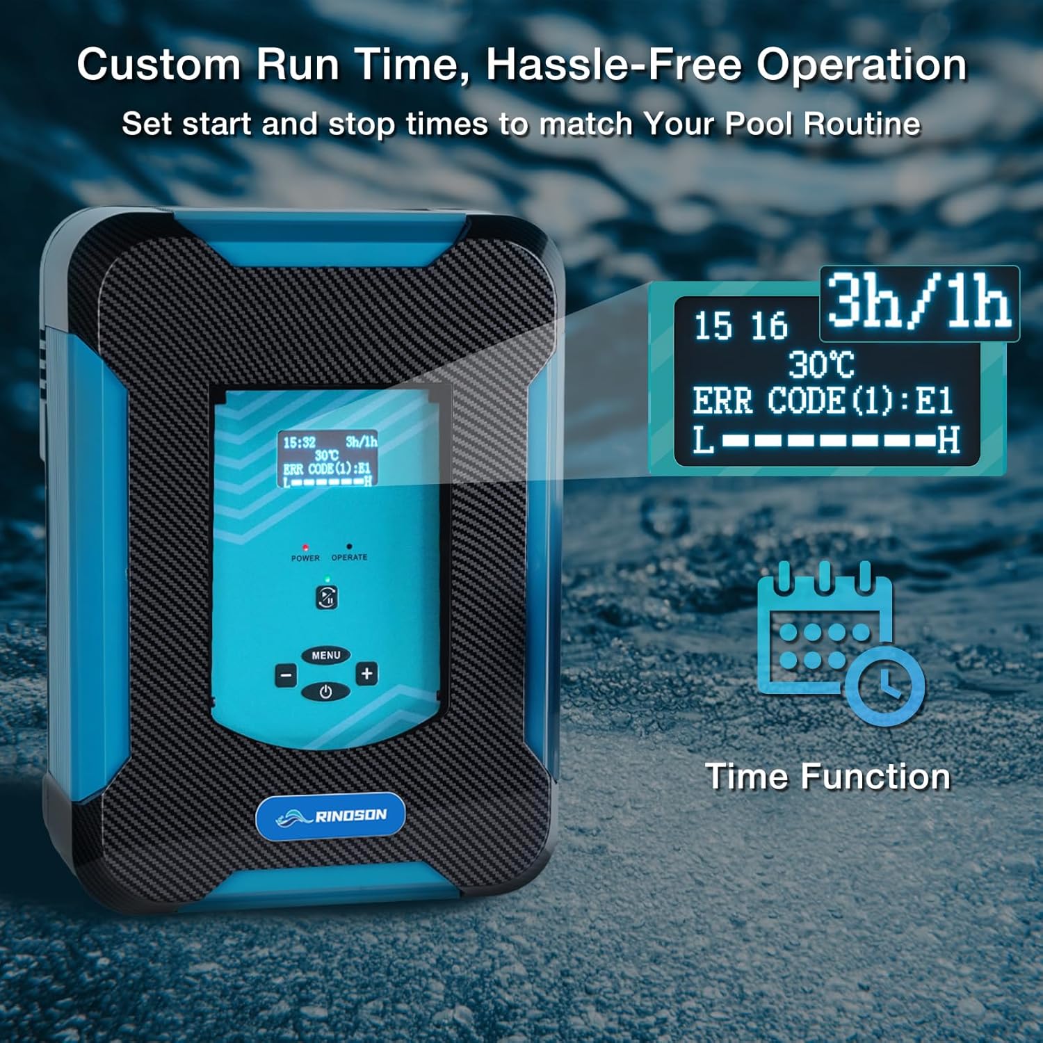 Saltwater Pool Chlorinator System with Built-in Timer & Removable Titanium Cell, 2 Year Limited Warranty, Heavy Duty Salt Chlorine Generator for In-Ground Pools up to 27,500 Gallons - 3