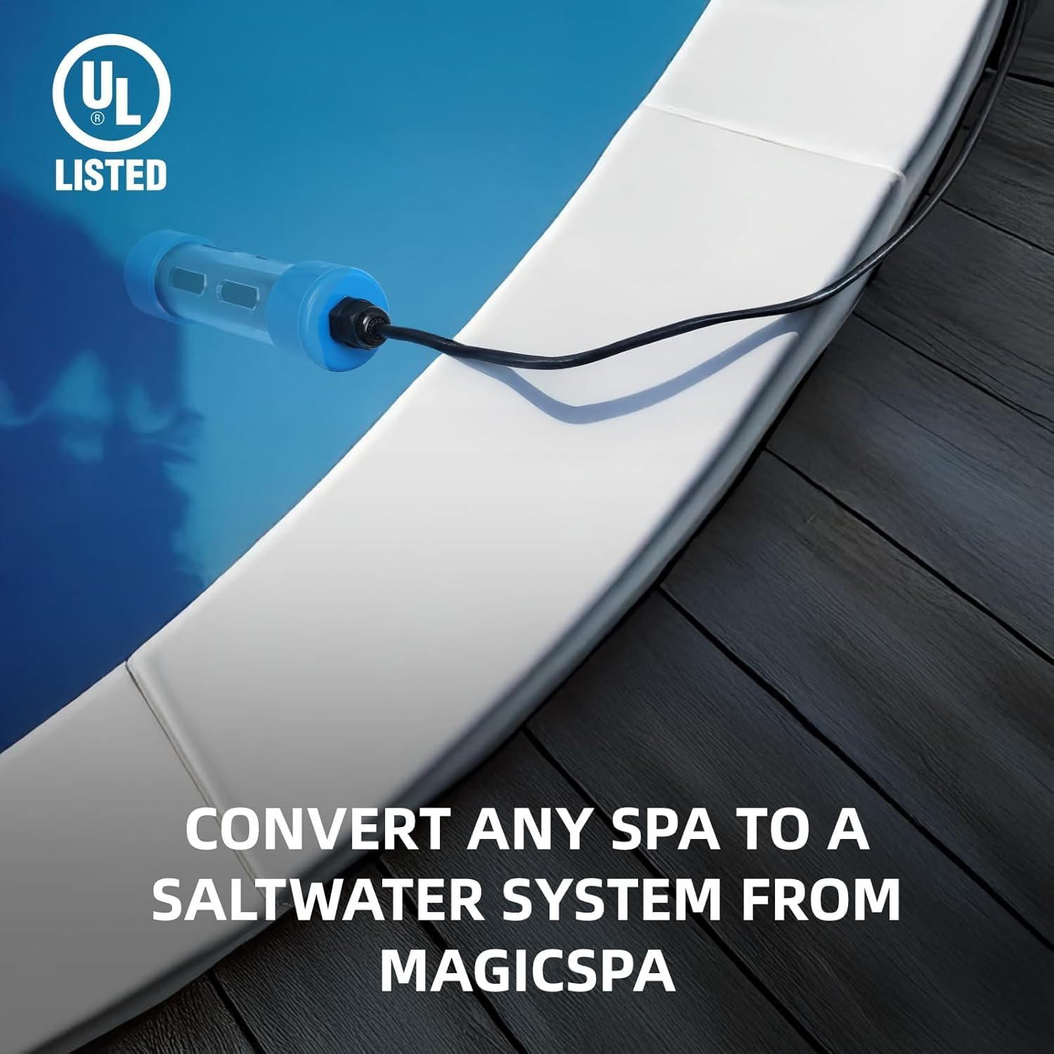 Salt Chlorine Generator for Hot Tubs & Swim Spas, Titanium Salt Cell with OLED Display & Quick-Change Design, Self-Cleaning System (Up to 2500 Gallons) - 8