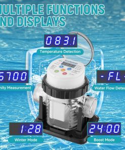 Automatic Saltwater Chlorinator for Above-Ground Pools – High-Efficiency Pool Salt Water Chlorination System up to 20,000 Gallons with Self-Cleaning Cell, Adapter and Test Strip - 4