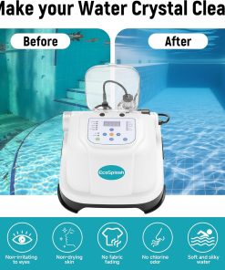 Automatic Saltwater Chlorinator for Above-Ground Pools – High-Efficiency Pool Salt Water Chlorination System up to 20,000 Gallons with Self-Cleaning Cell, Adapter and Test Strip - 7