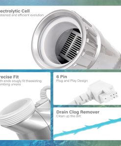 Salt Cell for Pool, Up to 15,000 Gallons Swimming Pool Chlorine Generator Compatible with Hayward W3T-Cell-3 BL1T3H, T-3 - 7