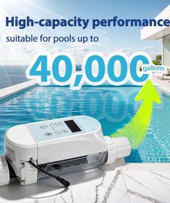 Salt Pool Generator System up to 40000 Gallons, Saltwater Pool System with APP Control, Pool Salt Generator with Digital Display for Inground Pools, Salt Cell for Pools - 2