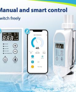 Salt Pool Generator System up to 40000 Gallons, Saltwater Pool System with APP Control, Pool Salt Generator with Digital Display for Inground Pools, Salt Cell for Pools - 4