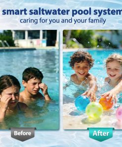 Salt Pool Generator System up to 40000 Gallons, Saltwater Pool System with APP Control, Pool Salt Generator with Digital Display for Inground Pools, Salt Cell for Pools - 6