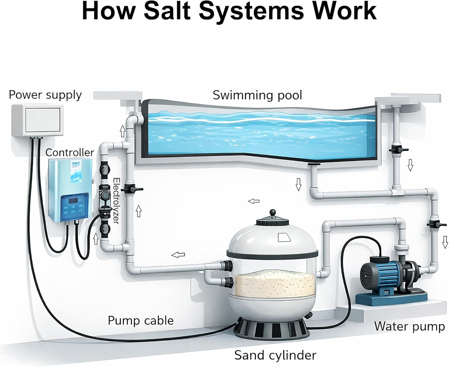 Salt Water Pool Chlorinator System – Smart Saltwater Chlorine Generator with Titanium Cell, FCC & ETL Certified, Wi-Fi & App Control, Digital Panel, Self-Cleaning, for Pools - 4