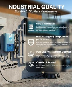 Salt Water Pool Chlorinator System – Smart Saltwater Chlorine Generator with Titanium Cell, FCC & ETL Certified, Wi-Fi & App Control, Digital Panel, Self-Cleaning, for Pools - 7